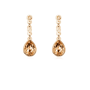 Eleganti orecchini a goccia in oro rosa con cristalli scintillanti per un look minimalista