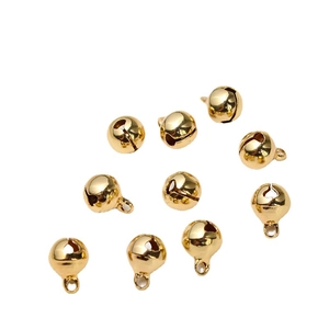 Set di 10 ciondoli a campanella placcati in oro con ganci per gioielli fai-da-te