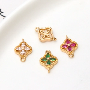 DIY zirkonia bloembedels voor handgemaakte armbanden en oorbellen verguld metaal
