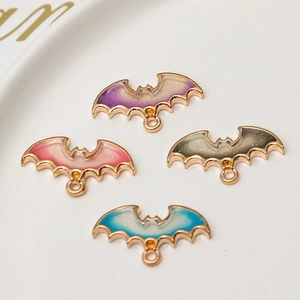 Pipistrello Halloween Ciondoli Sfumato Brillantini Goccia Olio Lega Charms Per DIY Creazione Gioielli Collane Orecchini Gotico