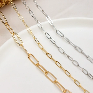 Goldene und silberne Büroklammerkette in drei Größen für DIY-Halsketten und Schmuck