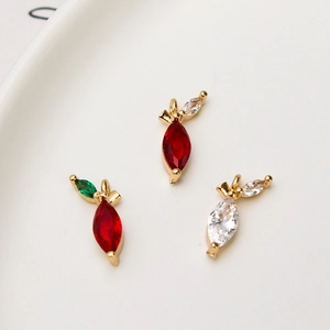 Karotten-Schmuckanhänger mit Markasit-Zirkonia in Goldfassung für DIY-Schmuckherstellung