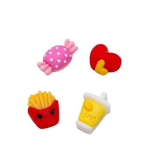 Miniature resin cartoon fries and drink charms for DIY phone case crafts and earrings