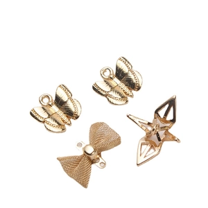 DIY gold copper butterfly and origami crane charms for jewelry making accessories