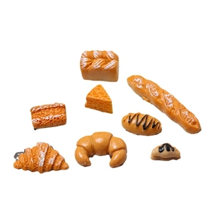 Set of 8 miniature resin simulation bread models for DIY crafts and accessories