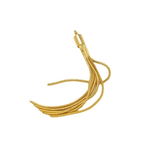 Polished 14K gold plated tassel pendant with fine snake chains for DIY jewelry making