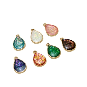 Wassertropfen-Anhänger mit Opal-Glitzereffekt in 7 Farben für DIY-Ohrringe und Armbänder