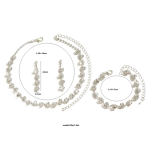 Tabella taglie dettagliata per set gioielli da sposa argento con collana e orecchini