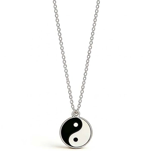 Hip-hop stijl yin yang tai chi hanger ketting met zilveren ketting voor koppels