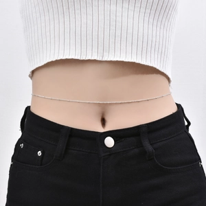 Chaîne de taille sexy minimaliste en perles argentées pour bikini et plage d'été