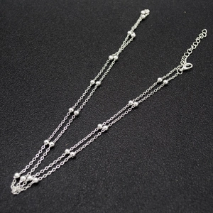 Sexy minimalist silver beaded body chain with adjustable lobster clasp for summer beachwear