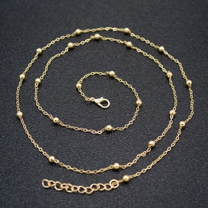 Golden bead waist chain body jewelry with lobster clasp and adjustable link chain