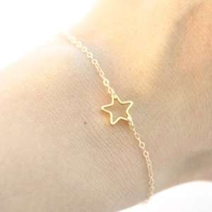 Minimalist Zinc Alloy Hollow Star Pendant Bracelet For Women Simple Link Chain Gold Silver Plated Jewelry Adjustable