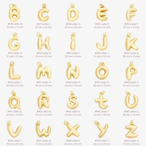 18K vergoldete Buchstaben-Anhänger im Balloon-Stil von B-Z für DIY-Schmuckherstellung