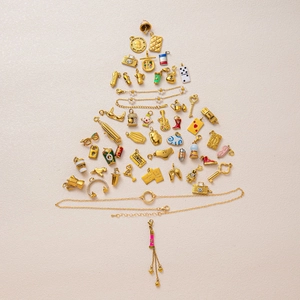 Stainless Steel 18K Gold Plated DIY Charm Pendant For Women Vintage Heart Key Camera Coffee Machine Jewelry Accessories