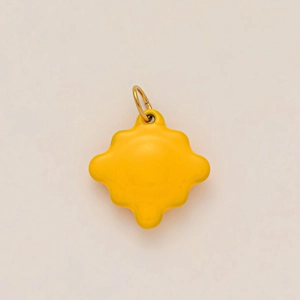 Polished 18K gold plated yellow flower charm pendant for DIY jewelry making and crafts