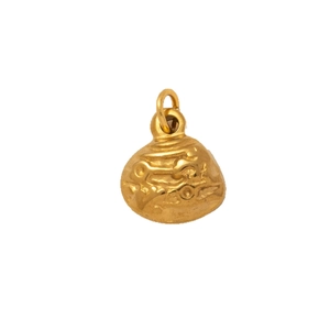 Vintage 18K gold plated stainless steel ocean series pendant with embossed texture