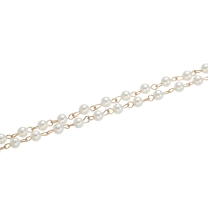 Chaîne minimaliste en métal doré avec perles blanches pour lunettes, cordon élégant