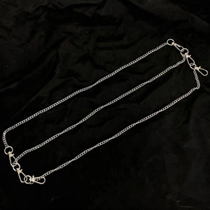 Three-layer silver metal pants chain for hip-hop style with secure spring lobster clasps