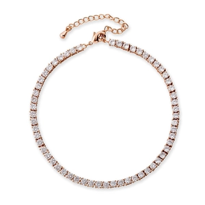 Bracelet de cheville sexy en or rose avec cristaux de zircon et chaîne ajustable