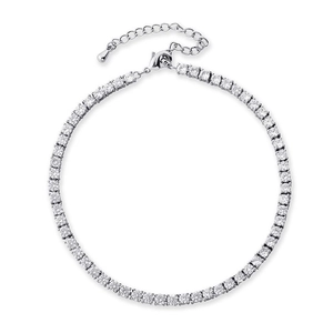 Chaîne de cheville sexy en argent avec cristaux brillants et fermoir mousqueton réglable