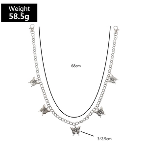 Details der Schmetterlings-Taillenkette mit 68 cm Länge und 58,5 g Gewichtsanzeige