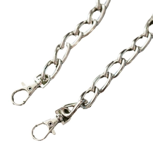 Men's silver metal trouser chain with lobster clasps for cargo pants and fashion styling