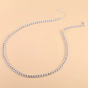 Silver punk style punk hip-hop waist chain with adjustable lobster clasp for jeans
