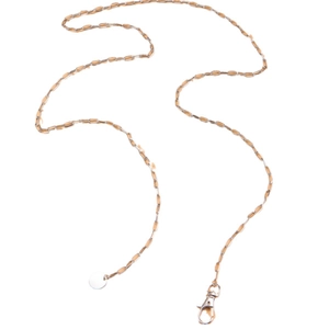 Fashionable gold alloy link chain with round pendant and lobster clasp for women