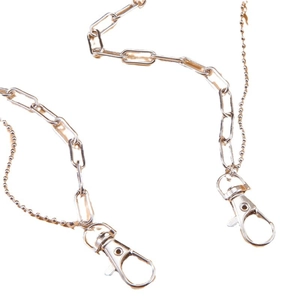 Double-layered gold ball and link chain waist belt with lobster clasps for women