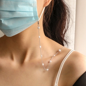Mode Herz Kunstperle Brillenkette Für Damen Silber Zinklegierung Maskenband Anti-Verlust Umhängeband Dekore Schmuck