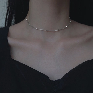 Κολιέ Choker Με Στρογγυλές Χάντρες Από Ασήμι 925 Μινιμαλιστική Αλυσίδα Κλείδας Κοσμήματα Για Γυναίκες Κομψά