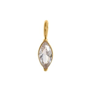 Gouden titanium stalen marquise-geslepen hanger met heldere zirkoon inlegwerk