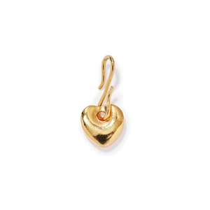 Minimalistischer, polierter Gold-Herzanhänger mit elegantem S-Haken für DIY-Halsketten