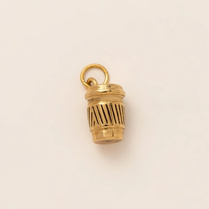 Pendentif tasse à café en acier inoxydable doré 18K pour bijoux DIY et colliers