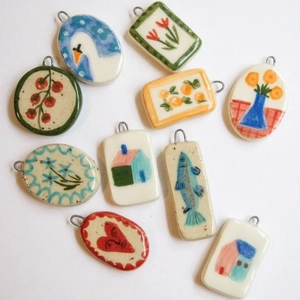 Vintage Handpainted Copper Enamel Pendants Fruit Animal Charms For DIY Necklace Bracelet Gold Plated Electroplated Jewelry Findings For Women