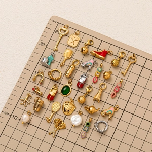 Ensemble de pendentifs en acier inoxydable plaqué or 18K pour création de bijoux DIY