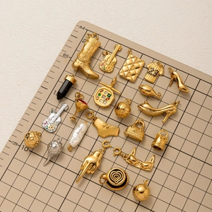 Assorted gold vacuum plated 18K stainless steel pendants for DIY jewelry making