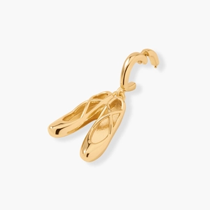 Elegante 18K vergulde balletschoen hanger met gepolijste afwerking en verfijnde details