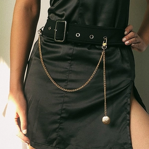 Hip Hop Zinc Alloy Waist Chain With Faith Hope Love Letter Tag Metal Pant Chain For Nightclub Party Women Body Jewelry