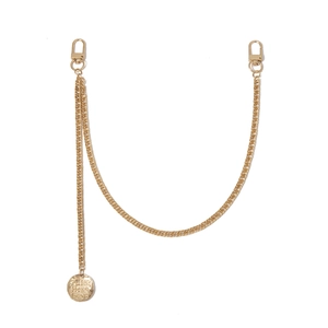 Golden hip hop waist chain with engraved Faith Hope Love tag for casual pants