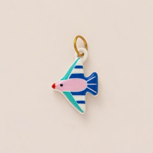 Bunter 18K vergoldeter Fisch-Emaille-Anhänger für DIY-Schmuckherstellung und Ketten