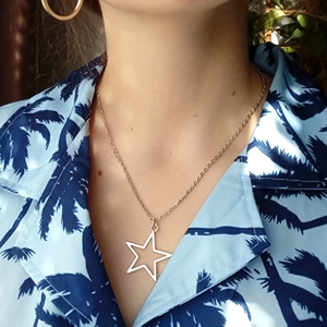 Simple Hollow Star Pendant Necklace Vintage Zinc Alloy Pentagram Drop Earrings Set Women Jewelry Valentine Day Gift