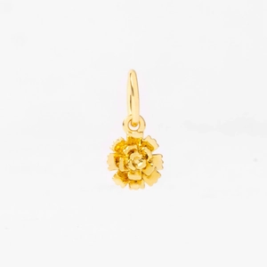 Elegant gold flower pendant with layered rose petals and metallic shine for necklaces