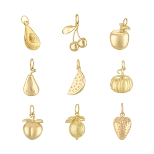 Stainless Steel Fruit Pendant Necklace For Women 18K Gold Plated Strawberry Apple Peach Avocado Shape Jewelry DIY Accessory