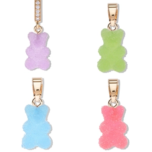 Cute Gummy Bear Pendant Resin Copper Electroplated 14K Gold Clasp Rhinestone Charms Macaron Candy Color DIY Jewelry Making Accessories Pendant For Necklace Bracelet