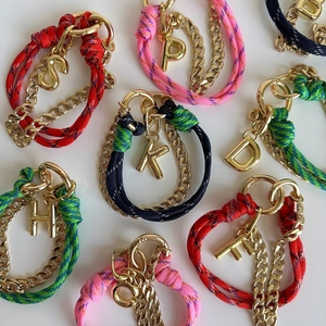 Stainless Steel Bubble Letter Bag Charm Alloy Chain Braided Paracord Keyring Initial Pendant Backpack Accessory For Women