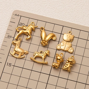Stainless Steel Animal Charm Pendant Necklace For Women 18K Gold Plated Puppy Bear Unicorn Dinosaur Vintage DIY Jewelry Accessory