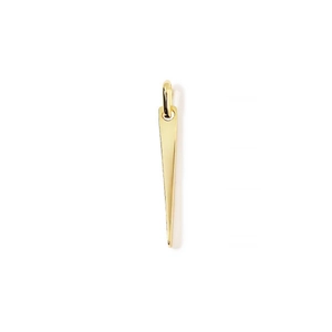 Gepolijste 18K vergulde roestvrijstalen spike hanger detail op witte achtergrond