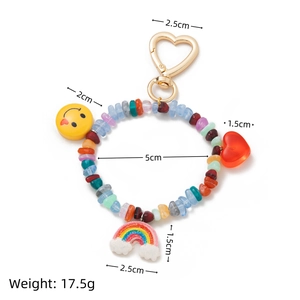 Bunte Perlenkette Taschenanhänger mit Regenbogenwolke und Eiscreme-Anhänger